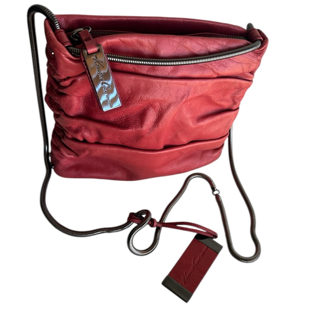 Kenneth Cole New York vintage small red, genuine leather, cross body purse.